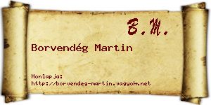 Borvendég Martin névjegykártya